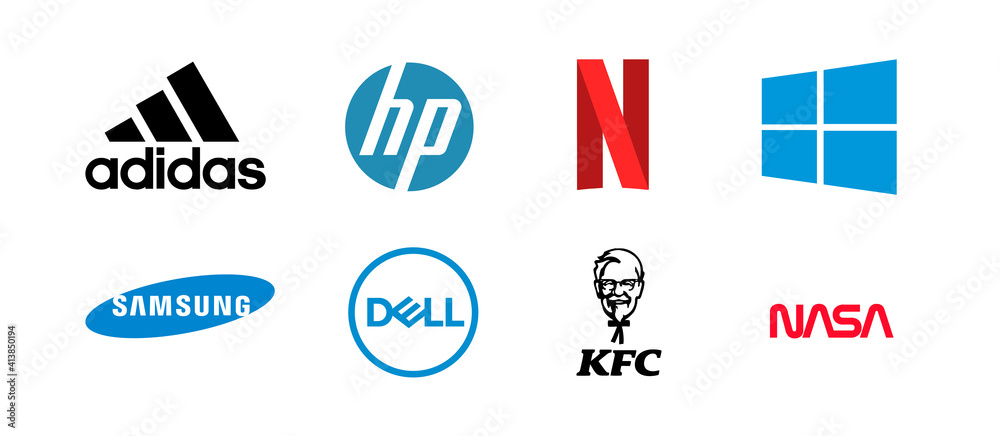 logos of famous brands, business logo design Stock Vector | Adobe ...