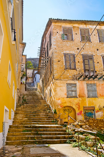 The staircase to the Acronauplia hill, Nafplio, Greece photo