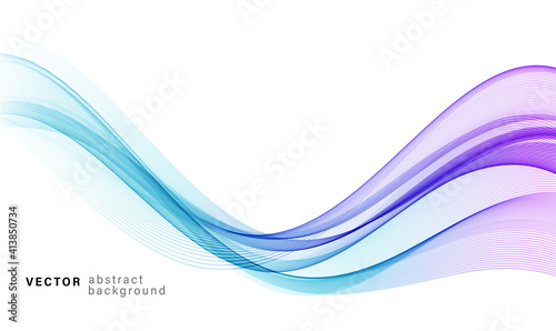 Vector blue color abstract wave design element