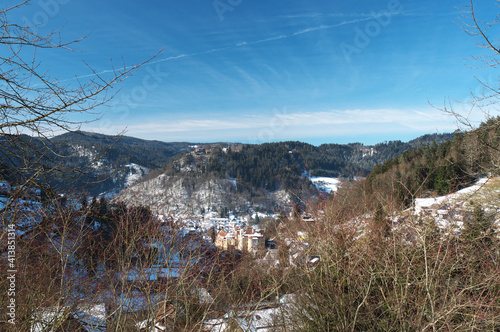 the small town of Schramberg with blue skies and lots of green! find the castle ... photo