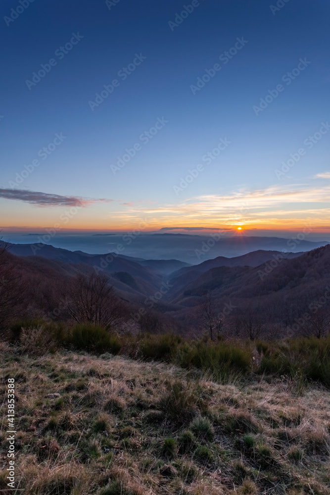 Sunset on the valley in Tuscany in autumn Sunset on the valley in Tuscany in autumn