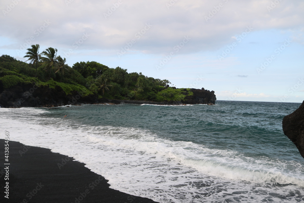 Obraz premium Black sand beach