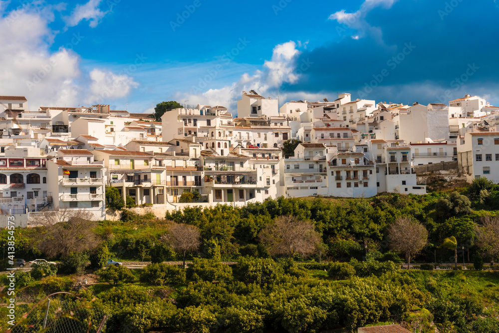 View of the village of Mijas in winter View of the village of Mijas in winter