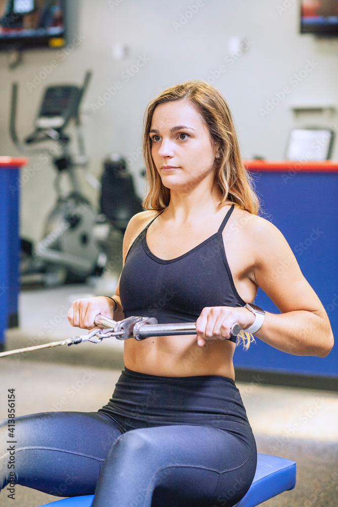 Beautiful Young Blond Woman Working Out in Gym Beautiful Young Blond Woman Working Out in Gym