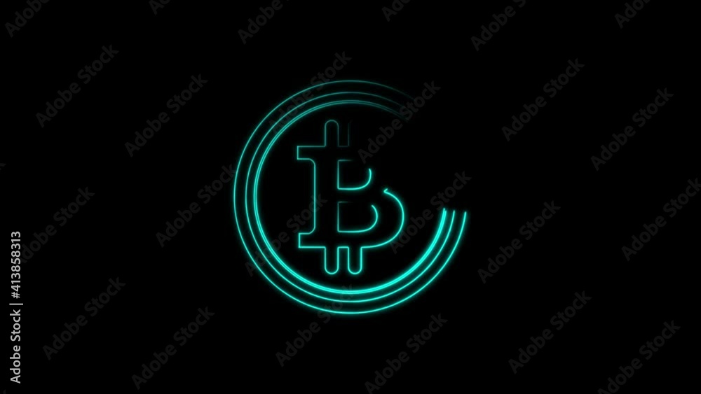Bitcoin coin Animated line Icon. 4k Animated Digital Currency Icon to Improve Your Project and Explainer Video
