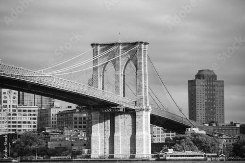 Black and white landscape of the Brooklyn Bridge