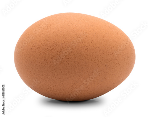 Close up of chicken egg isolated on white background, high resolution image