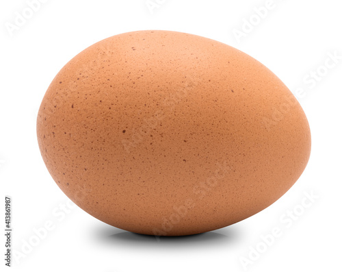 Close up of chicken egg isolated on white background, high resolution image