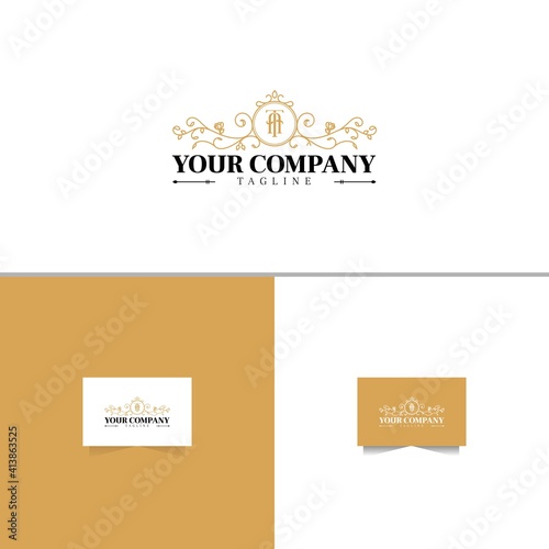 Letter TA luxury logo design template
