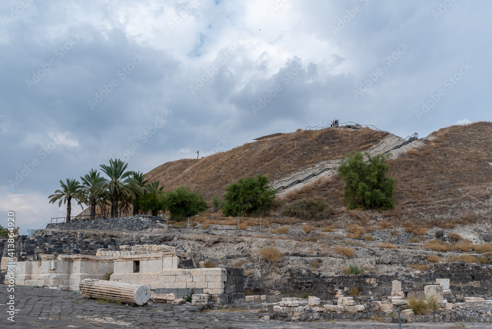Overview of ruins in Beit She'an National Park in Israel