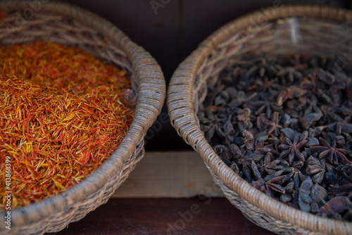 Spices For Sale at a Souk in Dubai Old Town photo