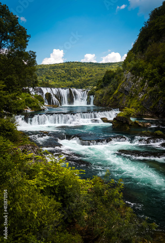 Strbacki Buk waterfall on the Una river in Bosnia and Herzegovina photo