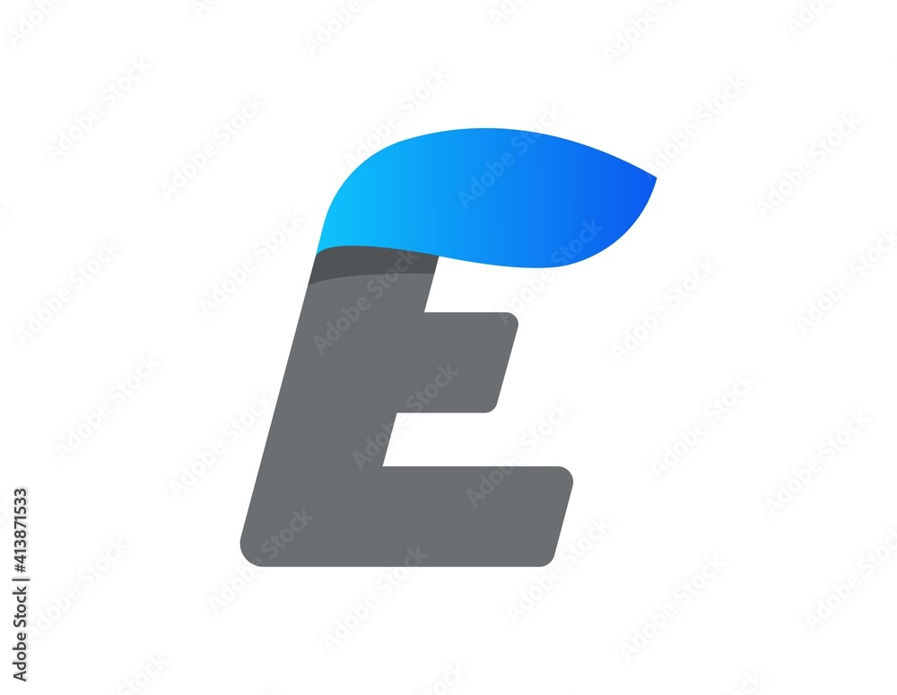 E letter aqua font, blue water drop design E letter aqua font, blue water drop design