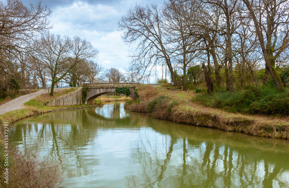 Argent-Double Viaduct on the Canal du Midi in the South of France