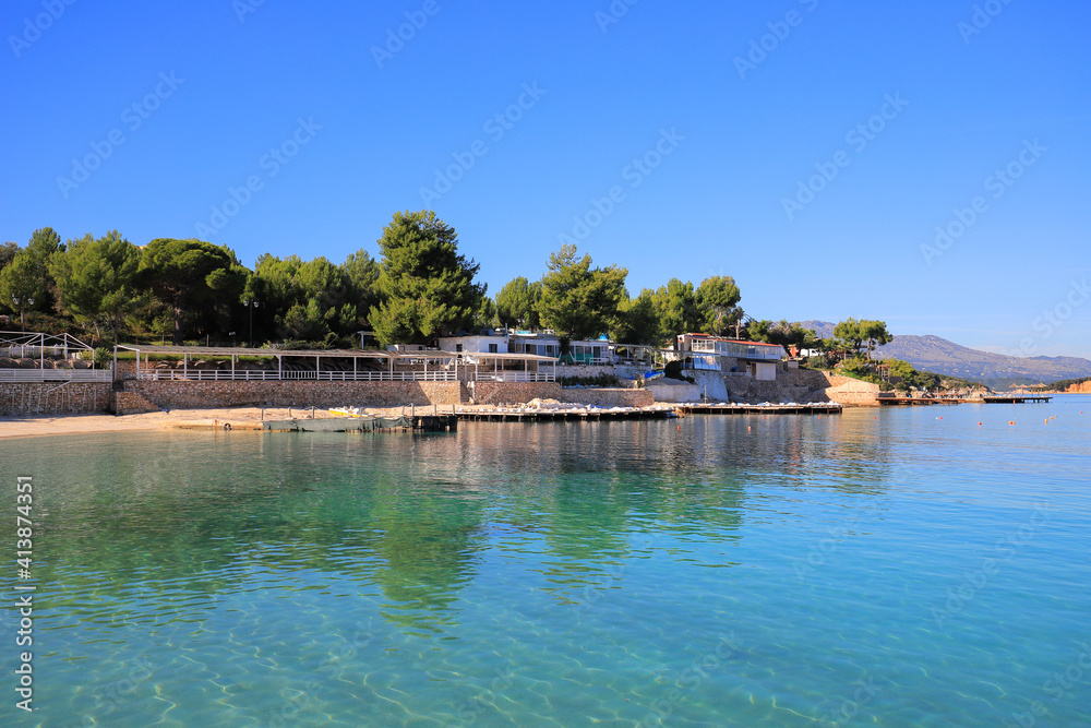 Beautiful beach in Ksamil resort