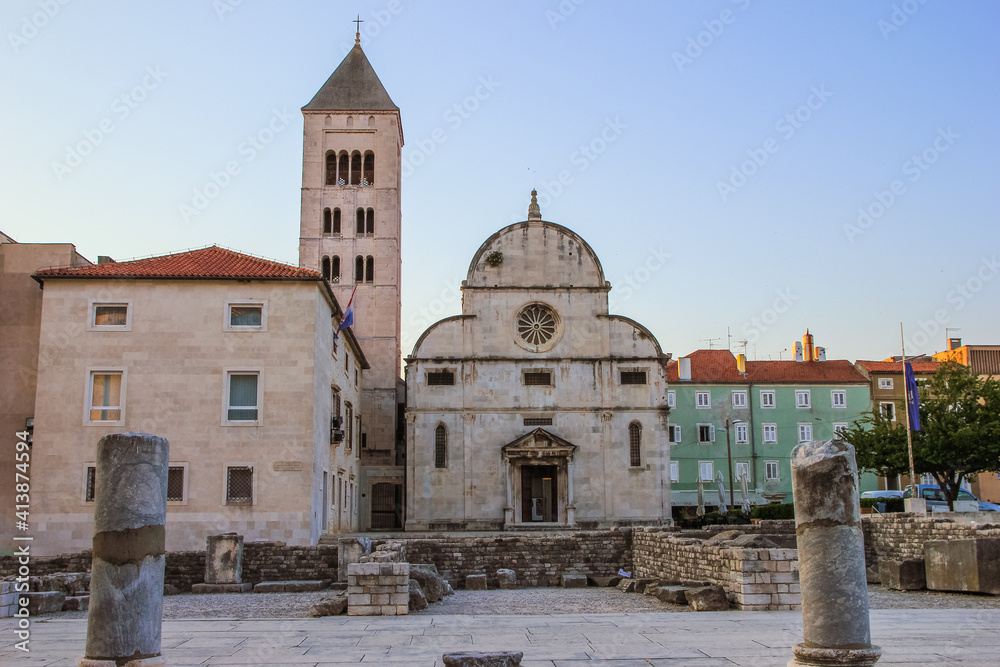 Zadar, Croatia / 31st July 2020: St. Mary Church in old town centre Zadar, crkva svete Marije