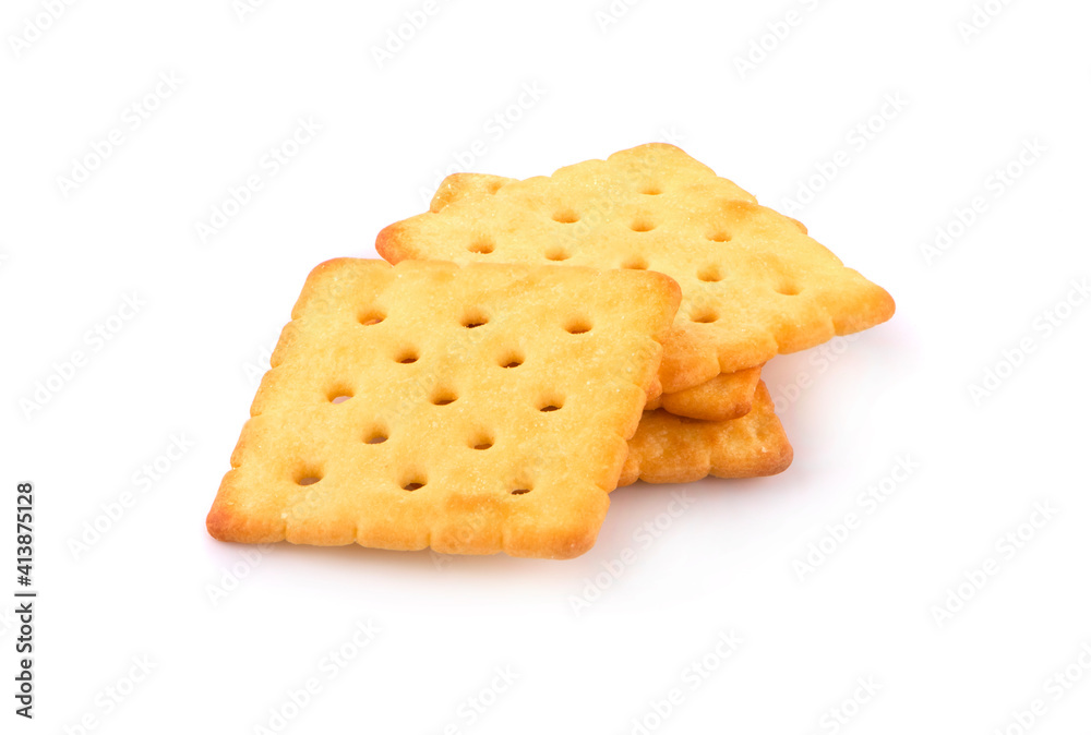 Crackers isolated on a white background Crackers isolated on a white background