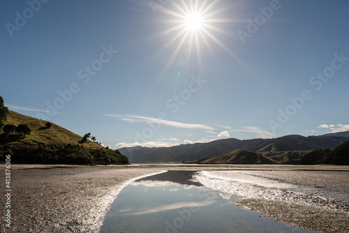 Wallpaper Mural Landscape view of Cable Bay, New Zealand on a sunny day Torontodigital.ca