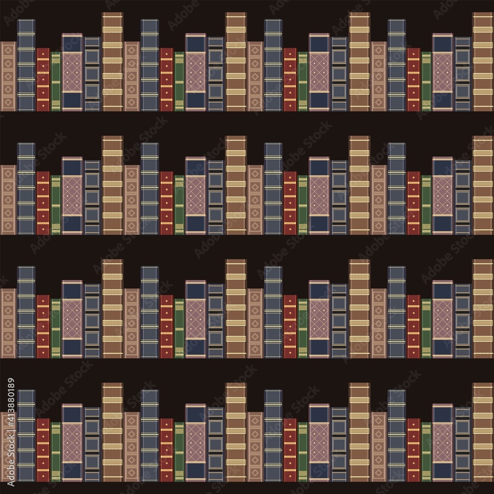 Obraz premium Seamless pattern old books