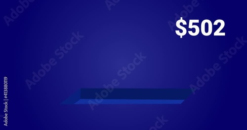 Golden coin with money counter animation