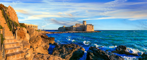 beautiful medieval castles of Italy  - Le Castella.located in the sea.  Isola di Capo Rizzuto in Calabria