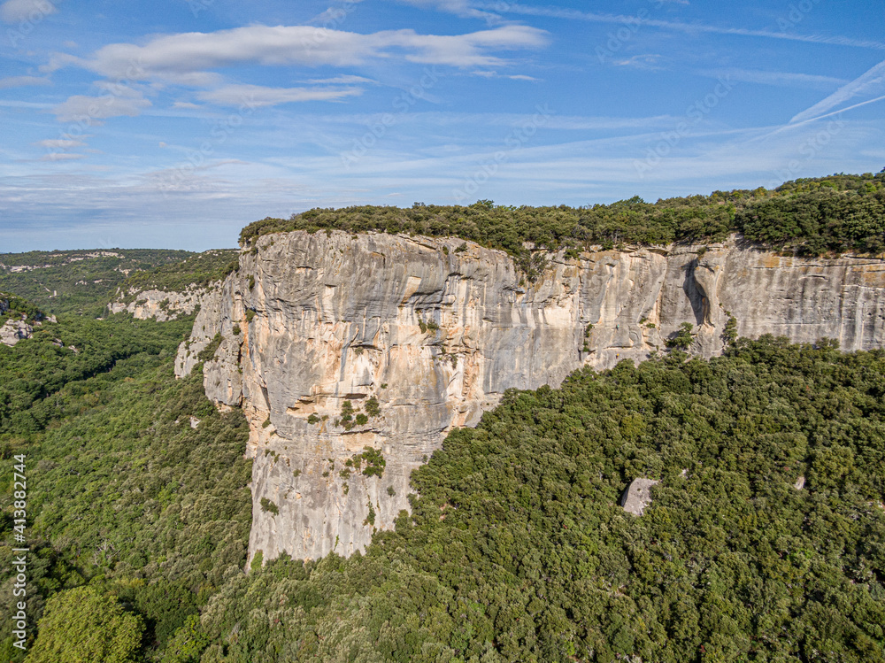 Aerial view of Buoux, France