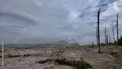 clouds in the mountains photo