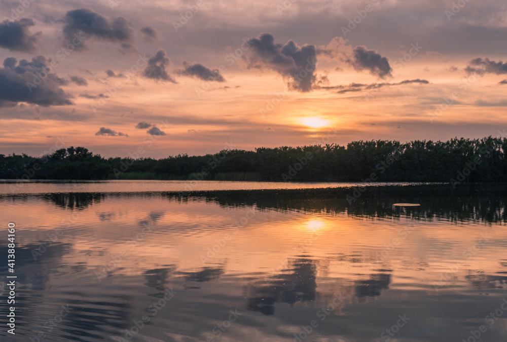 A nice colorful sunrise in the Everglades national park A nice colorful sunrise in the Everglades national park