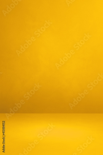 Empty yellow concrete interior background