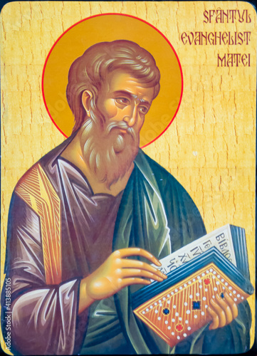 Принти на полотні an icon with the holy evangelist Matthew