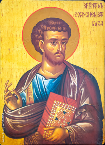 an icon of the saint evangelist Luke photo