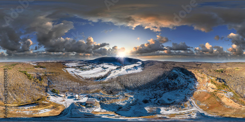 quarry near Kircheimbolanden Pfalz from above 360° x 180° spherical equirectangular airpano