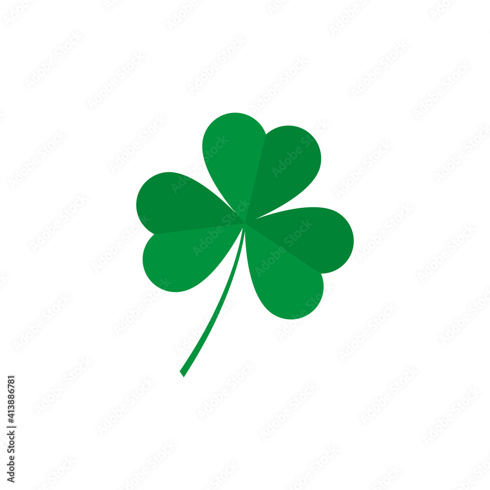 Good luck clover or four leaf clover flat vector icon for apps and websites isolated on white background. Good luck clover or four leaf clover flat vector icon for apps and websites isolated on white background.