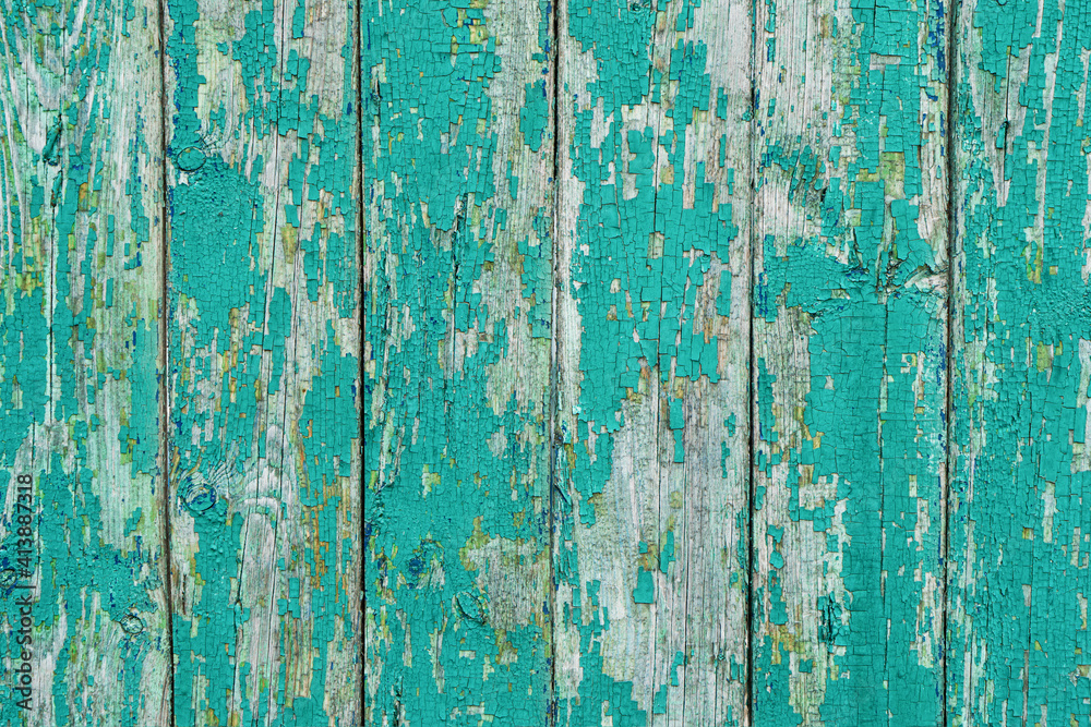 Blue Painted Wood Planks as Background or Texture, Natural Pattern