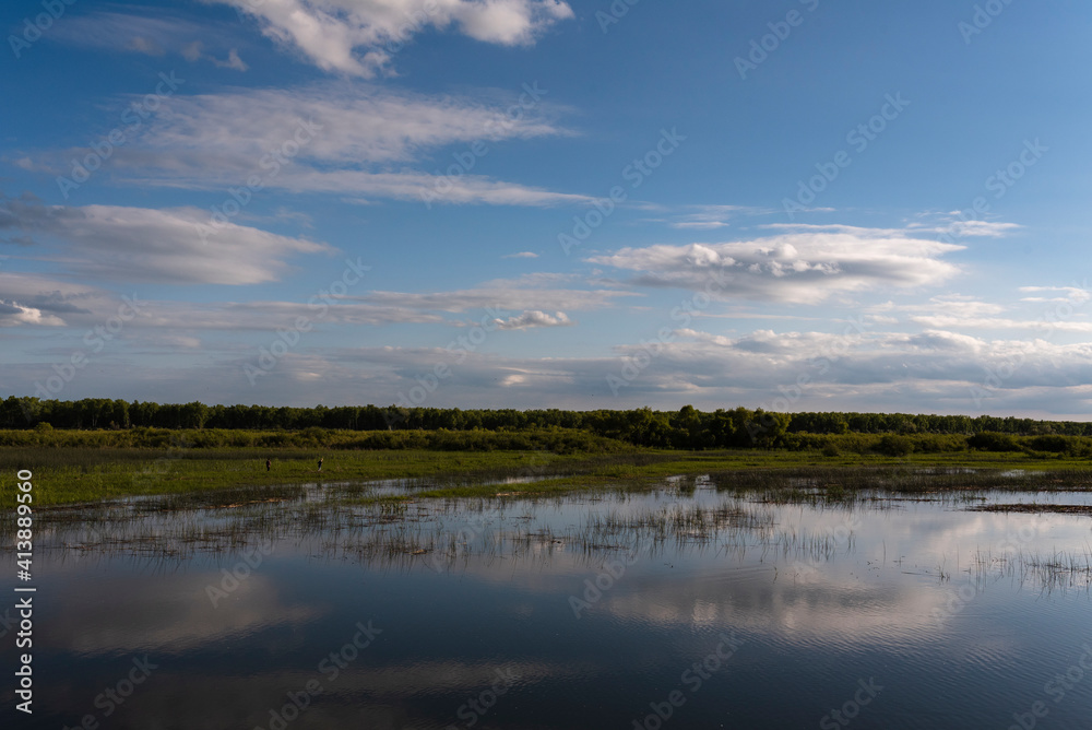 River Landscape on a Sunny Summer Day River Landscape on a Sunny Summer Day