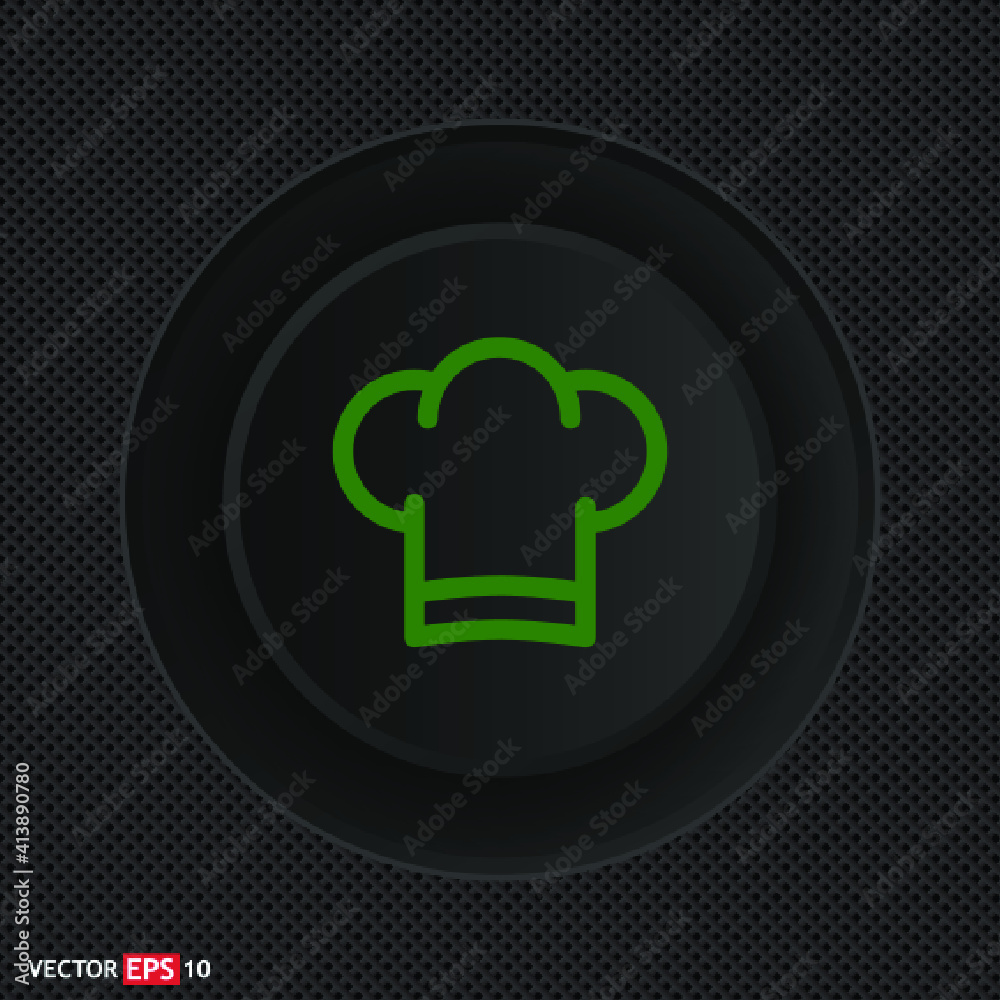 Chef line sign. Single line icon on black background Chef line sign. Single line icon on black background