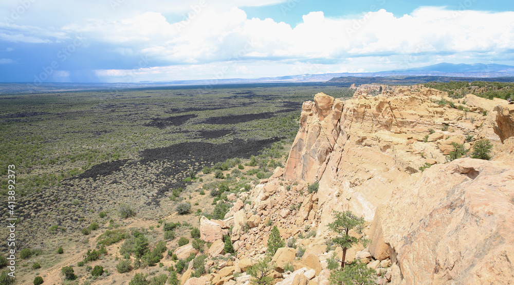 View from Sandstone Bluff in El Malpais National Monument, New Mexico, USA