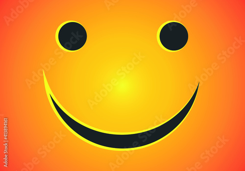 Cara de felicidad amarilla y naranja.
