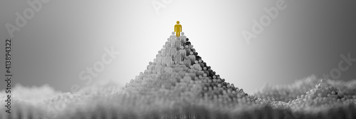 Leadership and role model concept, 3d rendering