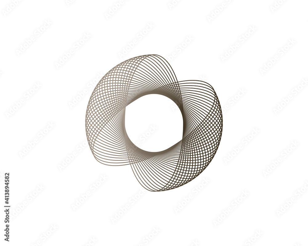 Spirograph abstract element on white background. Vector illustration.