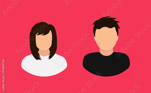Man and woman avatar profile. Male and female icons for web design isolated. Man and woman profile Avatar, for web site design and mobile apps. Vector illustration.