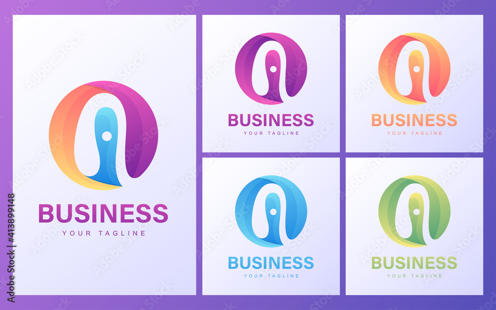 Fototapeta premium Colorful A letter logo with a modern concept