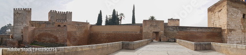 panorama view of the Alcazaba fortress in the Alhambra in Granada photo