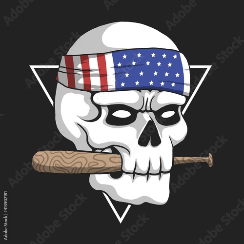 Skull USA gangster illustration © andypp