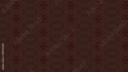 Brown abstract line art ornament on dark background