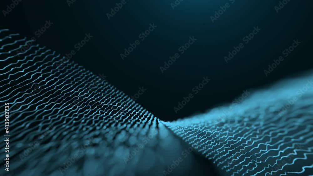 Aqua light blue moving waves with camera movement motion graphic ...