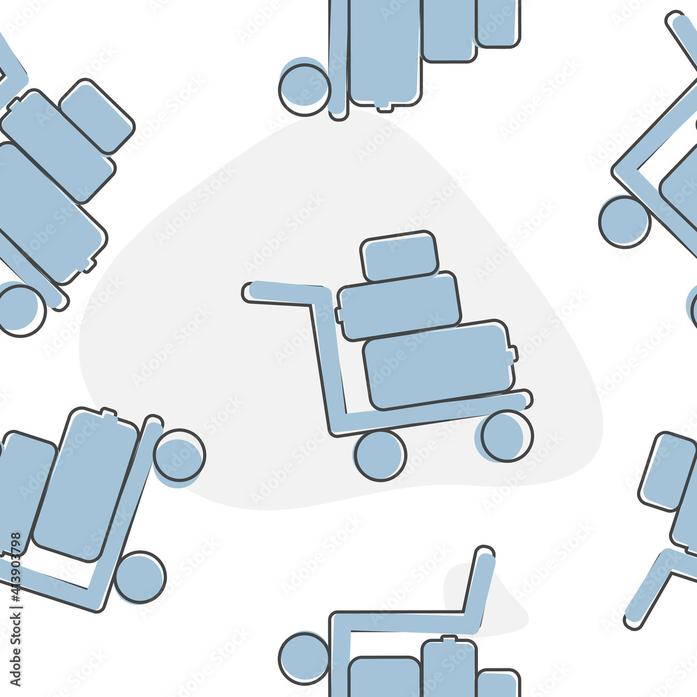 Obraz premium Vector icon shows the presence of porters cartoon style on seamless pattern on a white background.