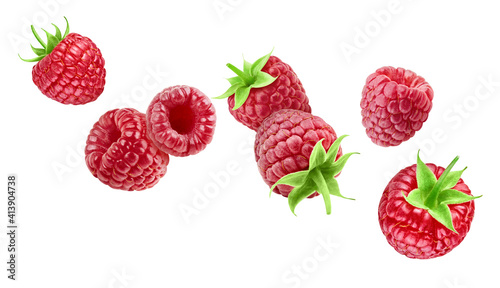 Raspberry set isolated on a white background