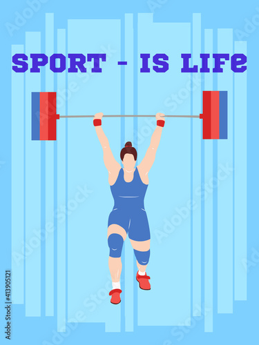 an athlete in training does an exercise, sport is life workout