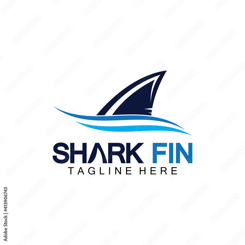 Fototapeta premium Shark fin logo vector illustration design template.Shark Logo Template-Vector illustration